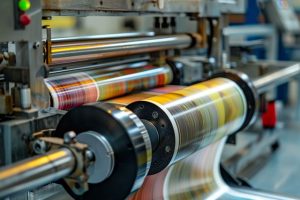 גליל מתחלף באמצע במדפסת מדבקות